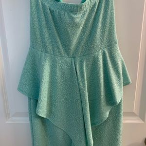 Turquoise tube top dress with glitter
